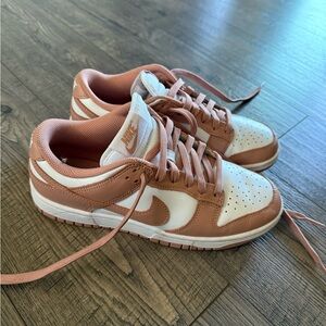 Nike Women's Tan and White Sneakers